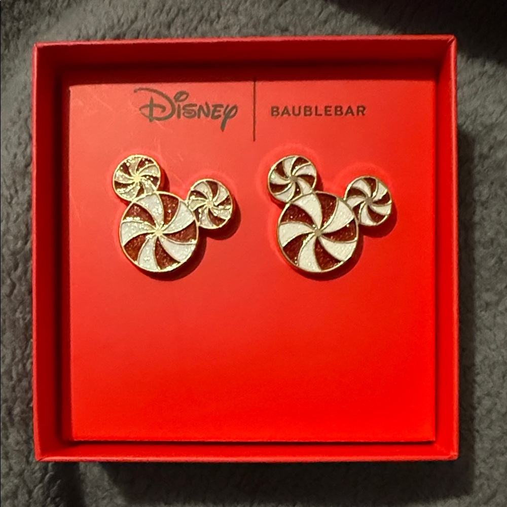 BaubleBar Red and White Mickey Earrings